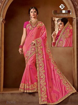 silk saree with embroidery work