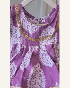 Baby Girls Lilac Print Dhoti Set – Organic Cotton