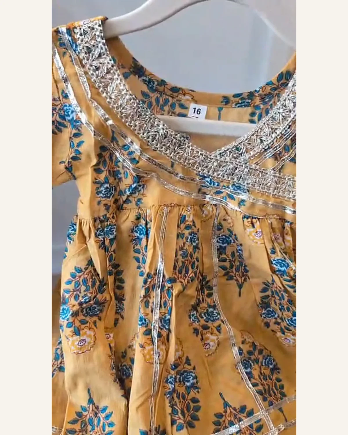Baby Girls Mustard Angrakha & Sharara – Organic Cotton