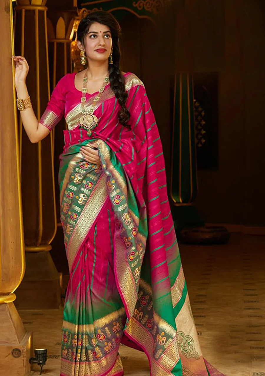 Banarasi Silk Saree - Pink