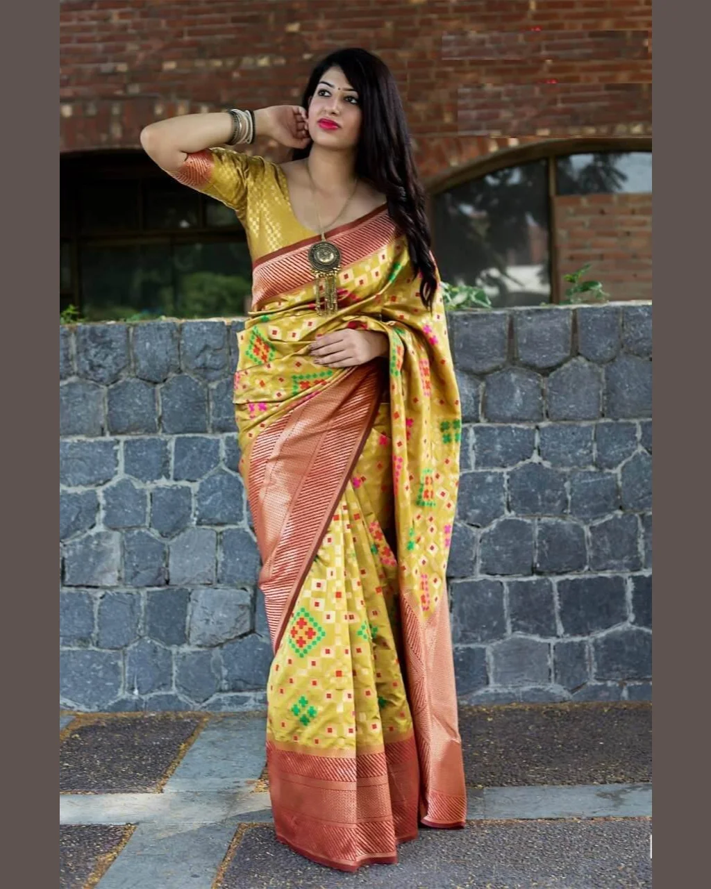 Kanjivaram Silk Saree - Yellow