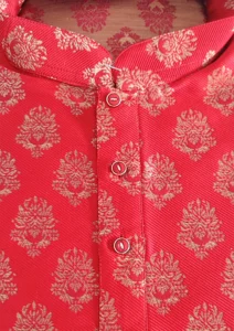 Men's Brocade Silk Kurta Pajama - Maroon