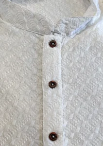 Men's Chikan Embroidery Kurta Pajama - White