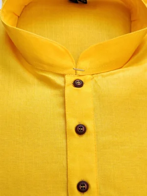 Men's Cotton Kurta Pajama - Yellow