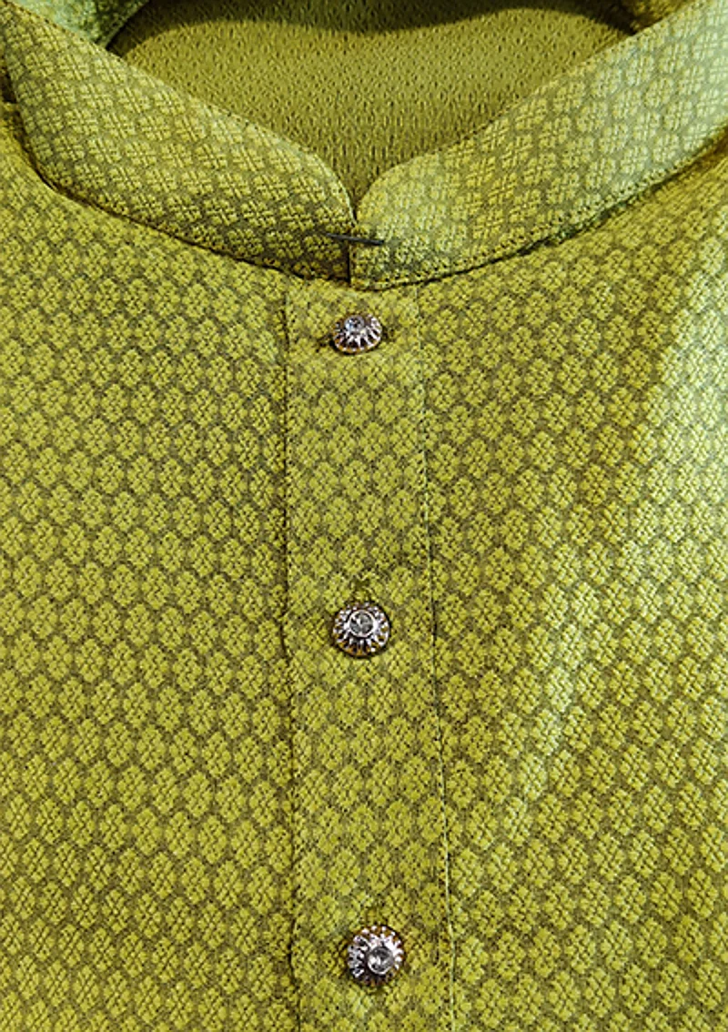 Men's Silk Kurta Pajama - Green
