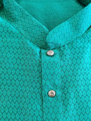 Men's Silk Kurta Pajama - Rama Green