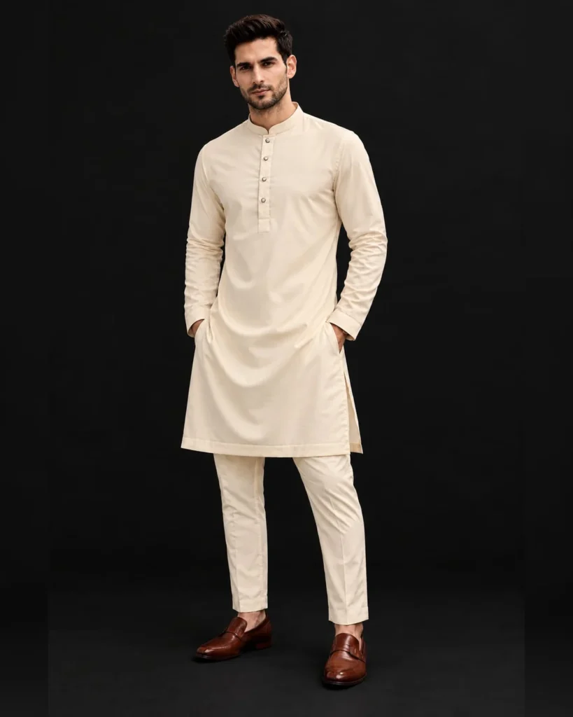 Men's Mul Cotton Kurta Pajama Set - Cream