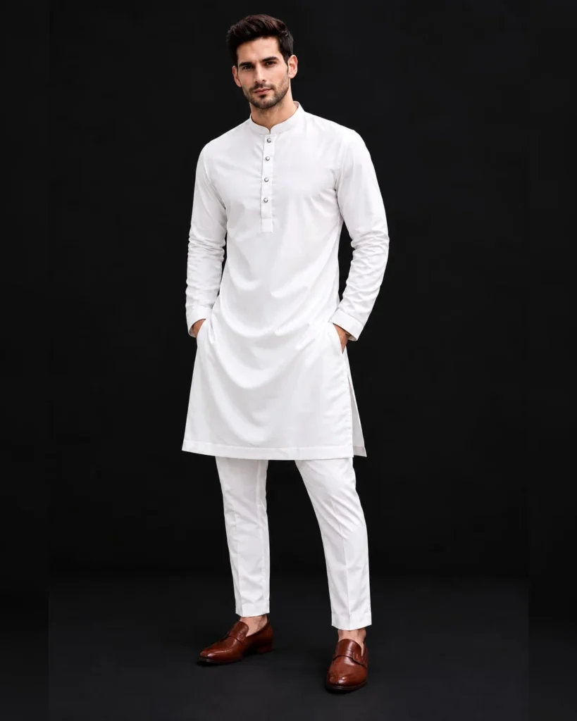 Men's Mul Cotton Kurta Pajama Set - White