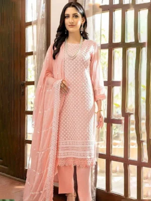 Semi-Stitched Georgette Suit - Peach