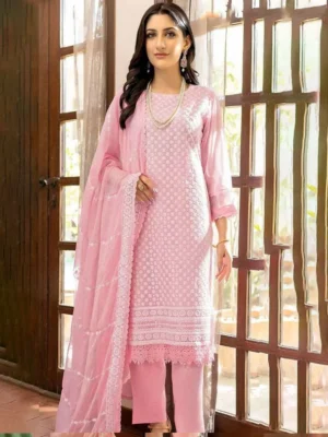Semi-Stitched Georgette Suit - Pink